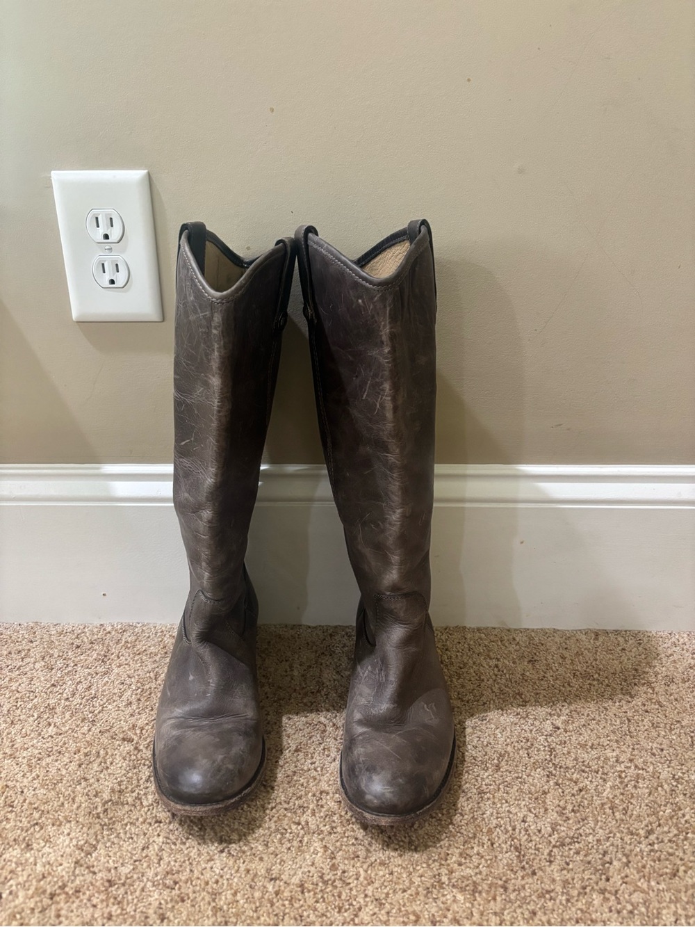 Frye Brown Tall Leather Pull-On Boots